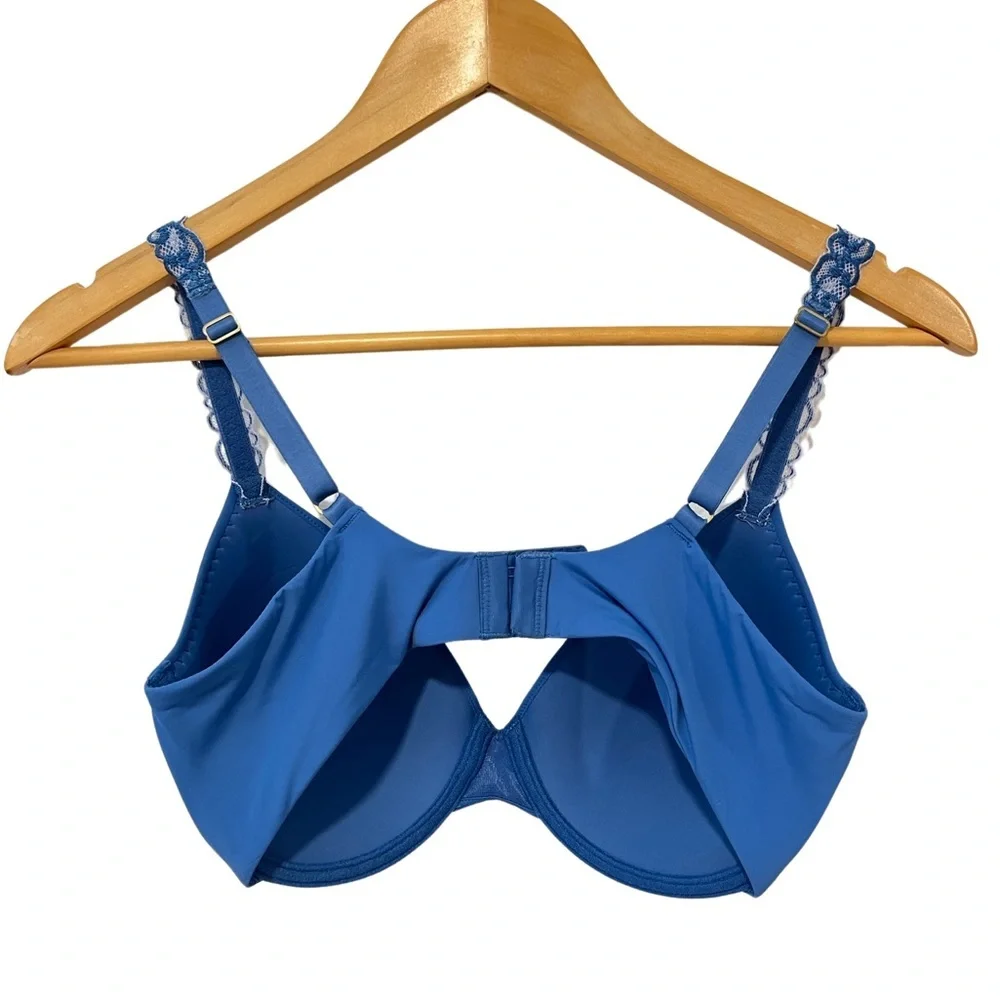 Natori Pure Luxe Plunge T-Shirt Blue Bra 34D ($74) - Picture 3 of 6